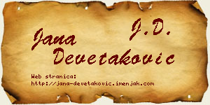 Jana Devetaković vizit kartica